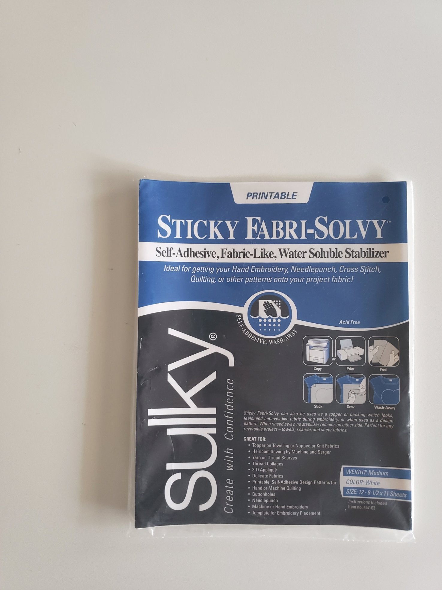 Sulky Sticky Fabric Solvy Stabilizer -  Norway