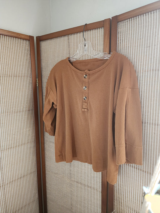 Cotton Knit 3/4 Sleeve Aster