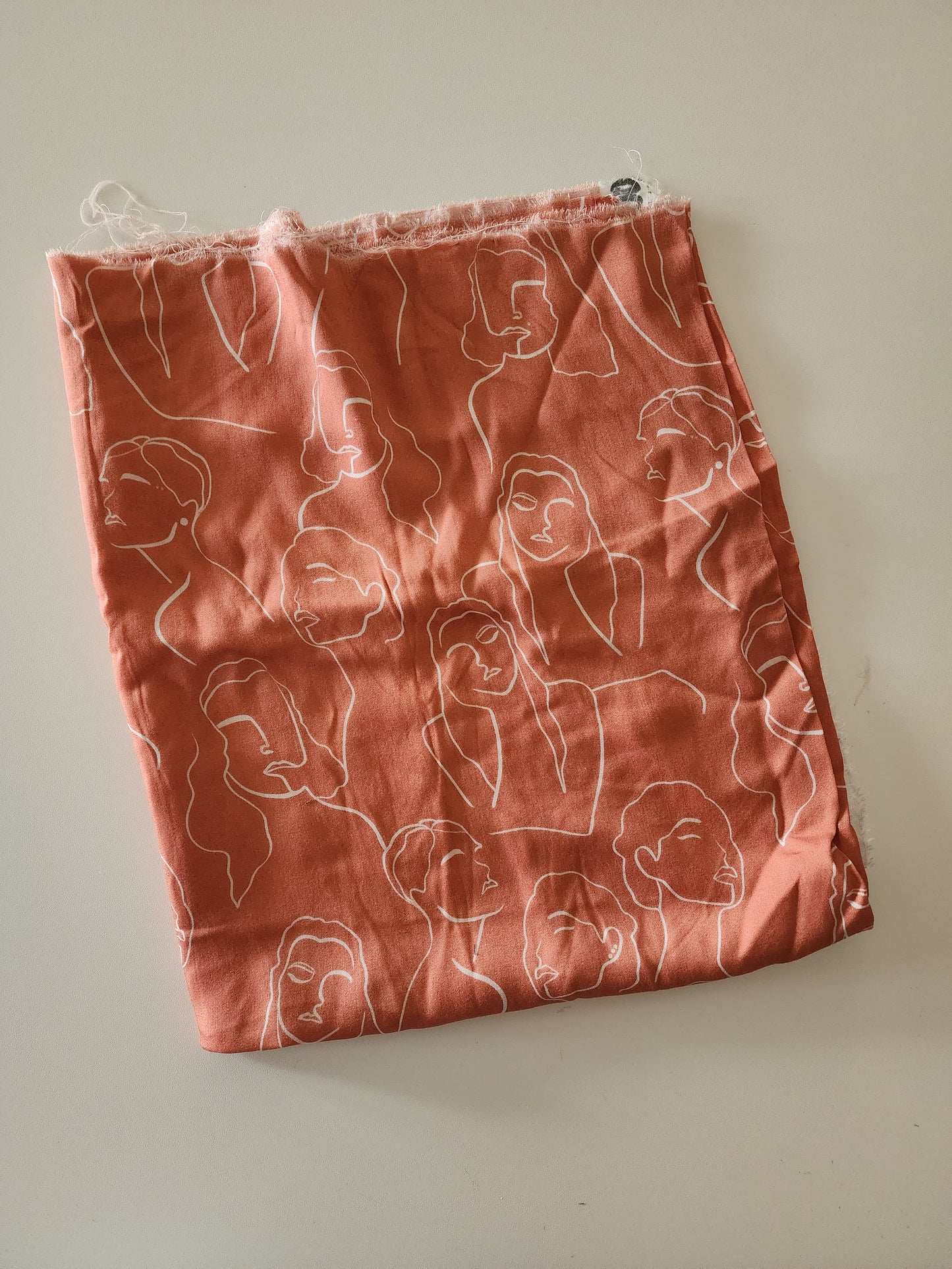 Pink Line Faces Rayon Challis